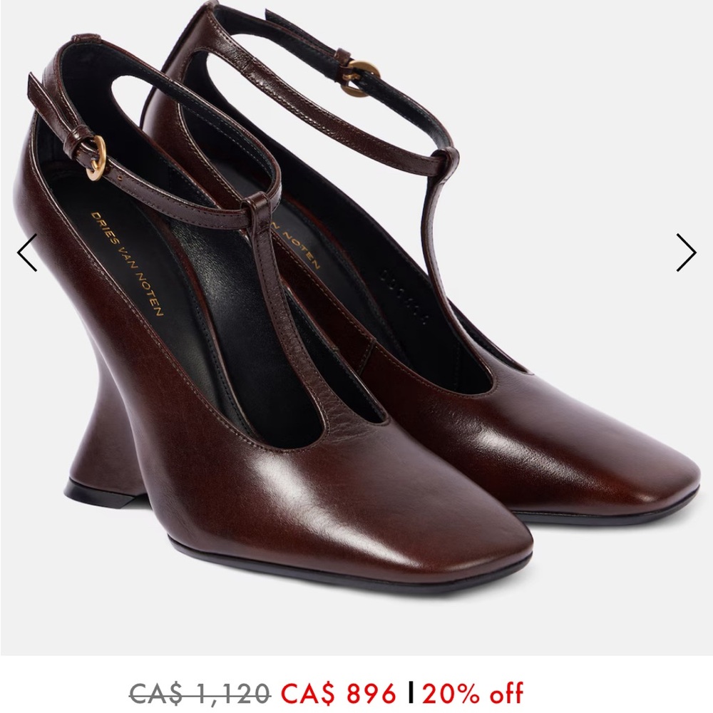 Dries Van Noten Brown Mary Jane Wedge pumps 37